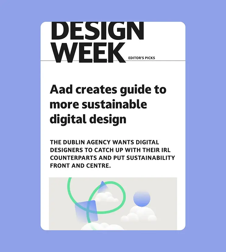 screenshot of design week article